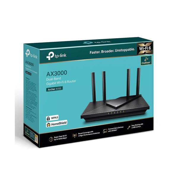 TP-link Archer AX55 AX3000 dvojpásmový Wi-Fi 6 router TP-link Archer AX55 AX3000 dvojpásmový Wi-Fi 6 router
