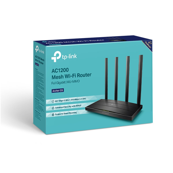TP-Link Archer C6 AC1200 Wireless MU-MIMO Gigabit Router TP-Link Archer C6 AC1200 Wireless MU-MIMO Gigabit Router
