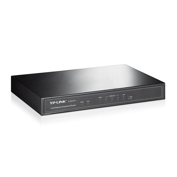 tp-link TL-R470T+, 5 port Fast Ethernet Multi-Wan Router for SMB, Configurable WAN/LAN Ports up to 4 Wan ports, 1U/13" tp-link TL-R470T+, 5 port Fast Ethernet Multi-Wan Router for SMB, Configurable WAN/LAN Ports up to 4 Wan ports, 1U/13"