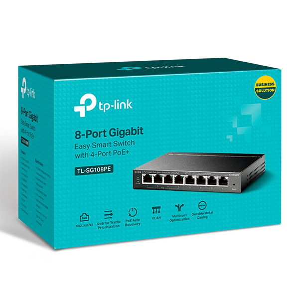 TP-Link TL-SG108PE, 8 portov gigabitový inteligentný sieťový switch