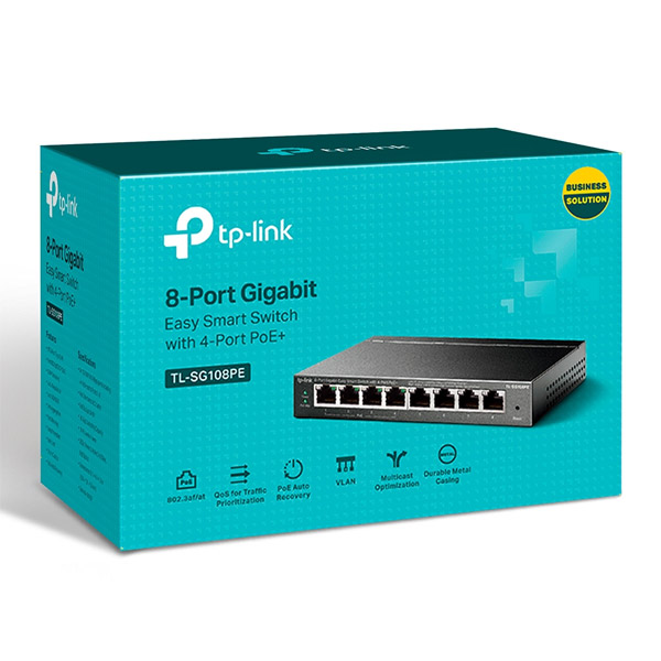 TP-Link TL-SG108PE, 8 portov gigabitový inteligentný sieťový switch TP-Link TL-SG108PE, 8 portov gigabitový inteligentný sieťový switch