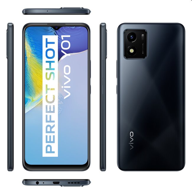 Vivo Y01, 3/32GB, elegantná čierna Vivo Y01, 3/32GB, elegantná čierna