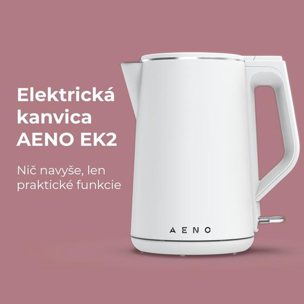 Aeno Rýchlovarná kanvica EK2 - 1,5l, 2200W, biela