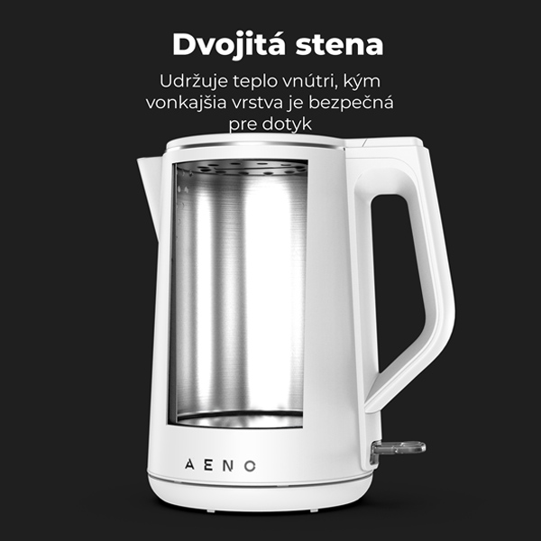 Aeno Rýchlovarná kanvica EK2 - 1,5l, 2200W, biela