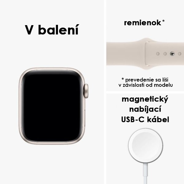 Apple Watch SE GPS 40mm strieborná , hliníkové puzdro so športovým remienkom biela