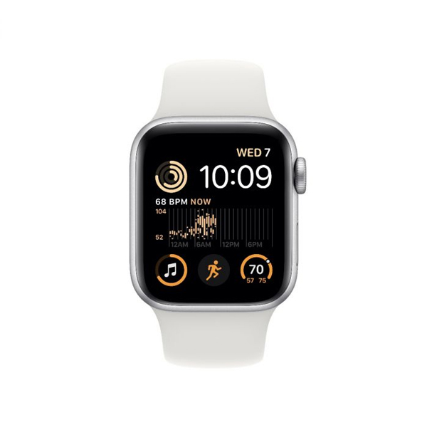 Apple Watch SE GPS 44mm strieborná , hliníkové puzdro so športovým remienkom biela Apple Watch SE GPS 44mm strieborná , hliníkové puzdro so športovým remienkom biela