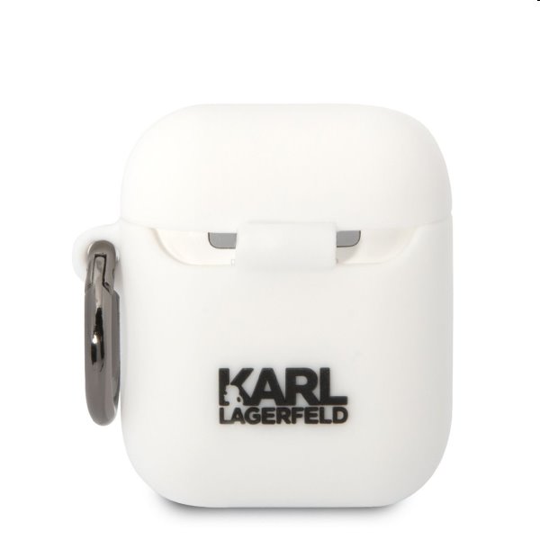 Karl Lagerfeld and Choupette silikónový obal pre Apple Airpods 1/2, biely