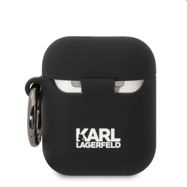 Karl Lagerfeld and Choupette silikónový obal pre Apple Airpods 1/2, čierne