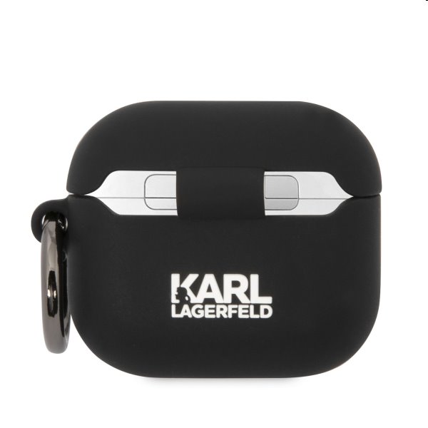 Karl Lagerfeld and Choupette silikónový obal pre Apple Airpods 3, čierny