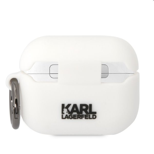 Karl Lagerfeld and Choupette silikónový obal pre Apple Airpods Pro, biely