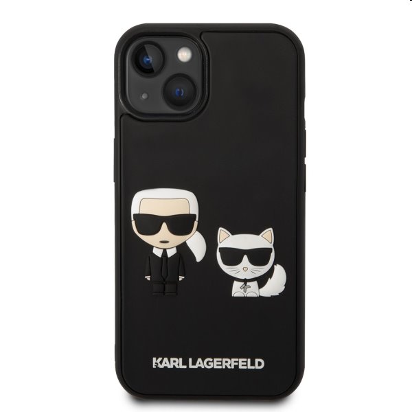 Zadný Karl Lagerfeld and Choupette 3D pre Apple iPhone 14 Plus, čierna Zadný Karl Lagerfeld and Choupette 3D pre Apple iPhone 14 Plus, čierna