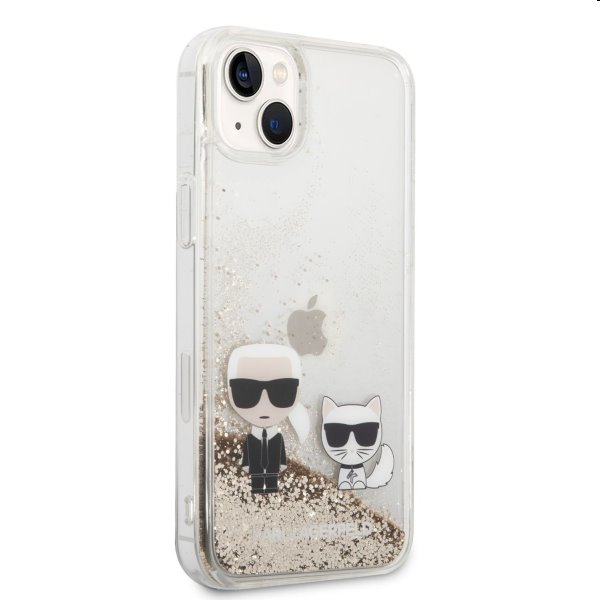 Zadný kryt Karl Lagerfeld Liquid Glitter Karl and Choupette for iPhone 14 Plus, zlatá Zadný kryt Karl Lagerfeld Liquid Glitter Karl and Choupette for iPhone 14 Plus, zlatá