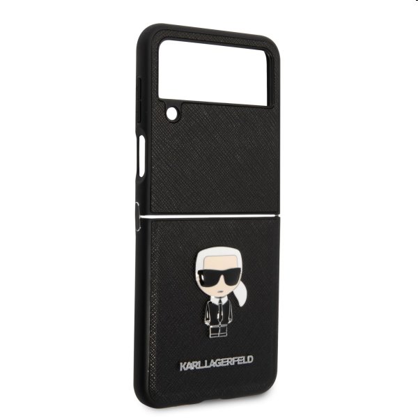 Zadný kryt Karl Lagerfeld PU Saffiano Ikonik for Samsung Galaxy Z Flip4, čierna