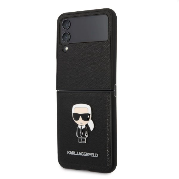 Zadný kryt Karl Lagerfeld PU Saffiano Ikonik for Samsung Galaxy Z Flip4, čierna