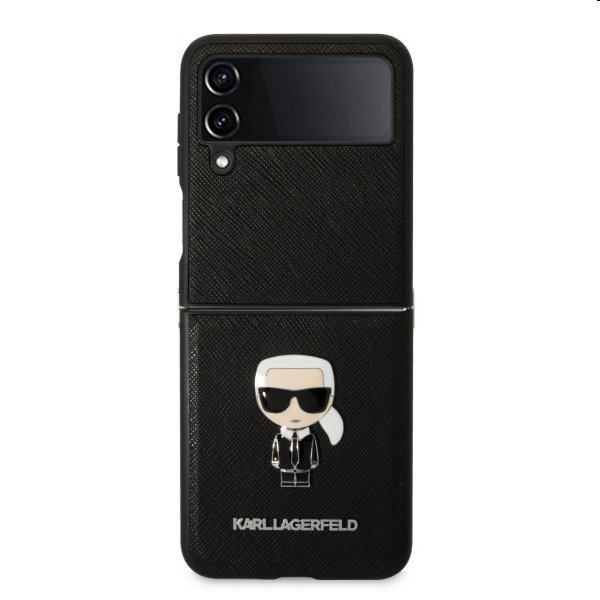 Puzdro Karl Lagerfeld PU Saffiano Ikonik for Samsung Galaxy Z Flip4, čierne