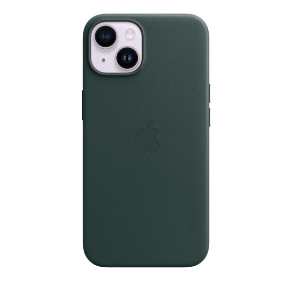 Kožený zadný kryt Apple iPhone 14 s MagSafe, píniovo zelená