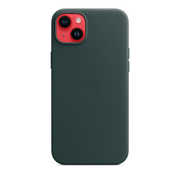 Kožený zadný kryt pre Apple iPhone 14 Plus s MagSafe, píniovo zelená