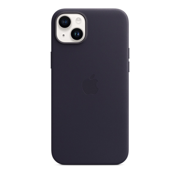 Kožený zadný kryt pre Apple iPhone 14 Plus s MagSafe, atramentovo fialová