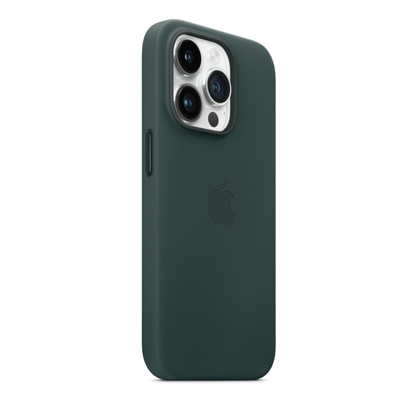 Kožený zadný kryt pre Apple iPhone 14 Pro s MagSafe, píniovo zelená