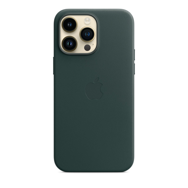 Kožený zadný kryt pre Apple iPhone 14 Pro Max s MagSafe, píniovo zelená