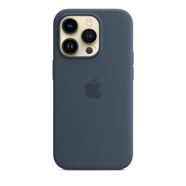 Silikónový zadný kryt pre Apple iPhone 14 Pro s MagSafe, búrkovo modrá