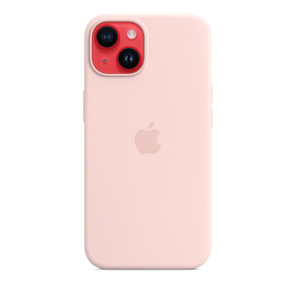Silikónový zadný kryt pre Apple iPhone 14 s MagSafe, kriedovo-ružová