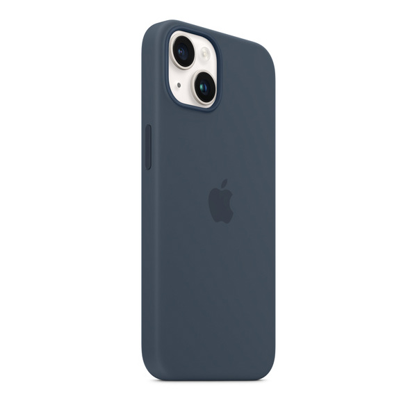 Silikónový zadný kryt pre Apple iPhone 14 s MagSafe, búrkovo modrá