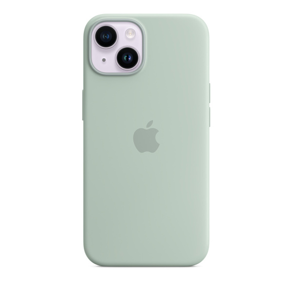 Silikónový zadný kryt pre Apple iPhone 14 s MagSafe, dužnatkovo modrá