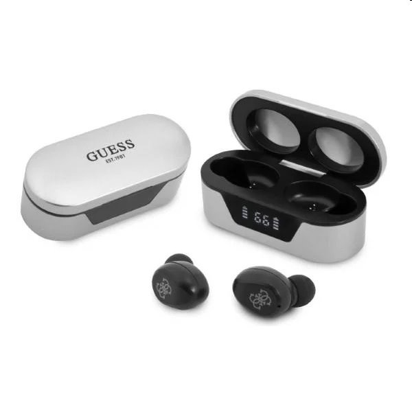 Guess True bezdrôtové Classic Logo Stereo slúchadlá, strieborné Guess True bezdrôtové Classic Logo Stereo slúchadlá, strieborné