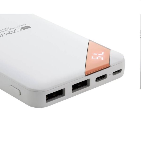 Powerbanka Canyon s digitálnym displejom USB-C 10000 mAh, biela