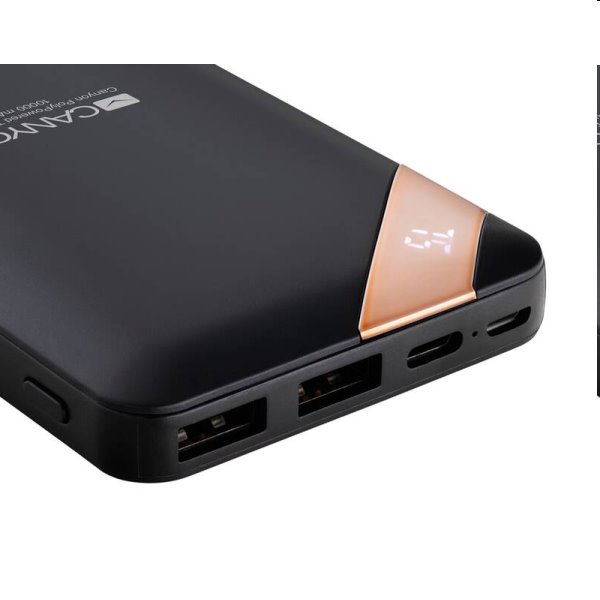 Powerbank Canyon s digitálnym displejom USB-C 10000 mAh, čierna