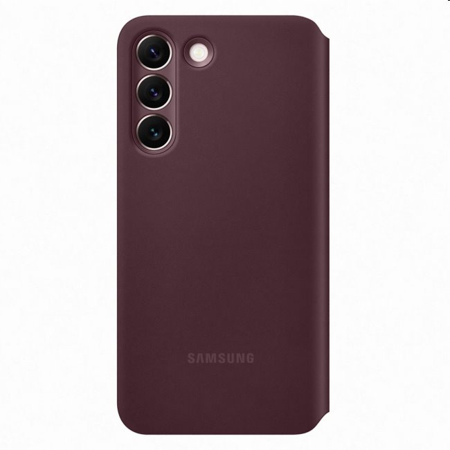 Knižkové puzdro Clear View pre Samsung Galaxy S22 Plus, vínové