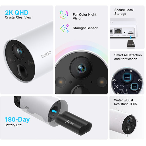 TP-Link Tapo C420S2 Smart bezdrôtová kamera, 2 ks TP-Link Tapo C420S2 Smart bezdrôtová kamera, 2 ks