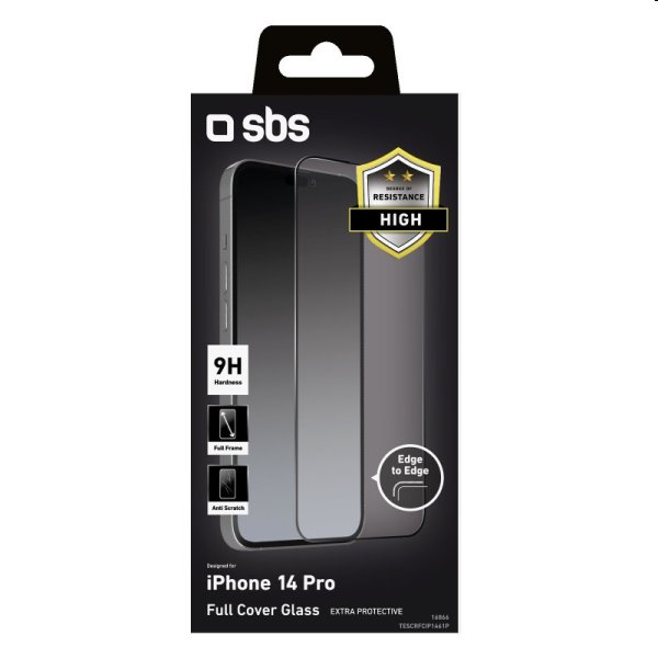 Tvrdené sklo SBS Full Glass pre Apple iPhone 14 Pro, čierne