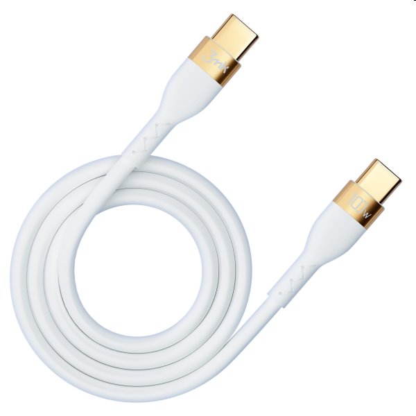 3mk Hyper Silicone Cable USB-C/USB-C 2m, 100W, biely 3mk Hyper Silicone Cable USB-C/USB-C 2m, 100W, biely