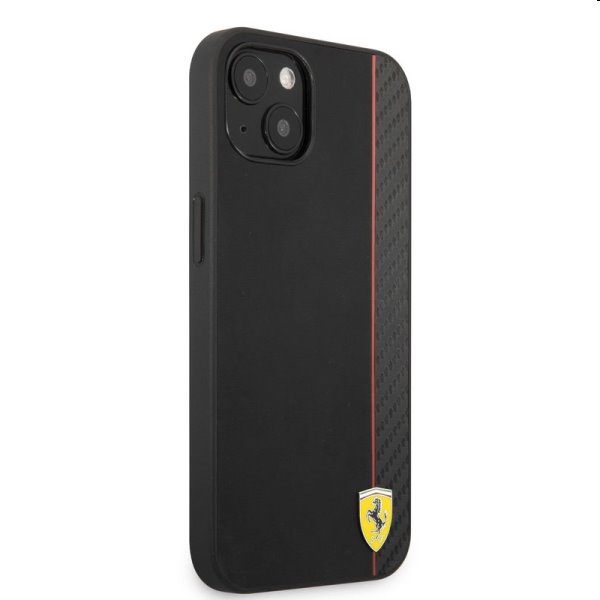 Zadný kryt Ferrari Smooth and Carbon Effect pre Apple iPhone 13 mini, čierna