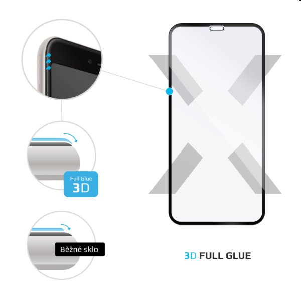 FIXED 3D ochranné tvrdené sklo pre Apple iPhoneX, XS, 11 Pro, čierna