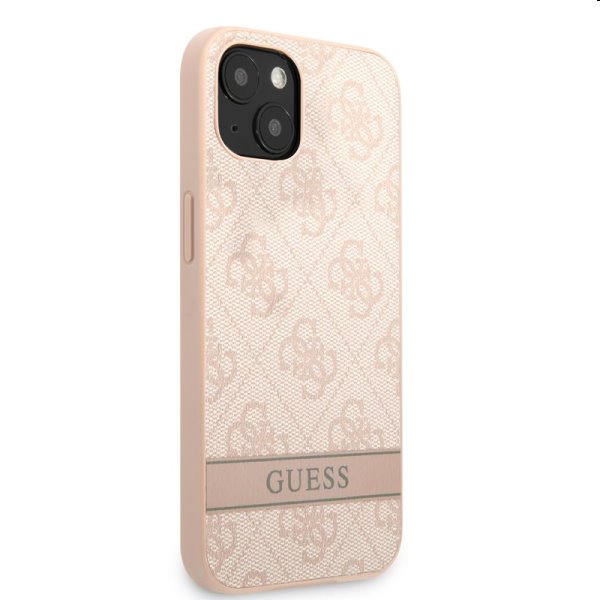 Zadný kryt Guess PU 4G Stripe pre Apple iPhone 13 mini, ružová