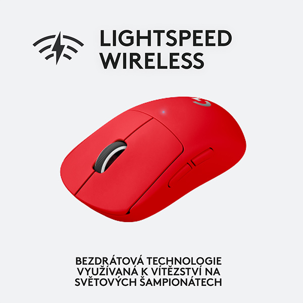 Logitech G PRO X SUPERLIGHT bezdrôtová herná myš, červená