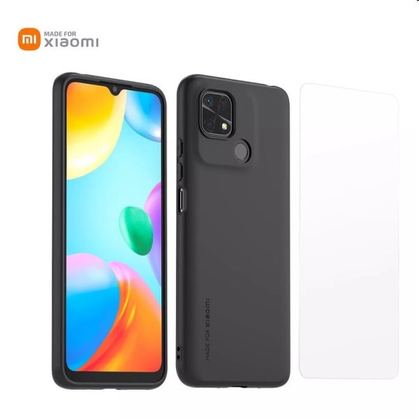 Zadný kryt a ochranné sklo Made for Xiaomi TPU pre Xiaomi Redmi 10C, čierna