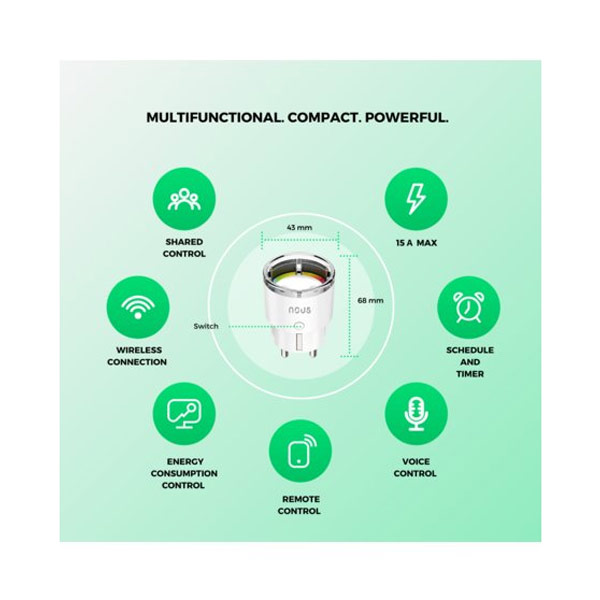 NOUS Smart WiFi zásuvka A1 15A, 4 ks