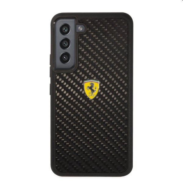 Zadný kryt Ferrari Real Carbon pre Samsung Galaxy S22 Plus, čierna