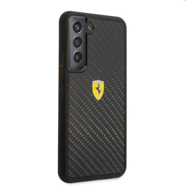 Zadný kryt Ferrari Real Carbon pre Samsung Galaxy S22 Plus, čierna