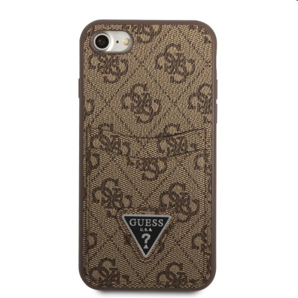 Zadný kryt Guess 4G Saffiano Double Card pre Apple iPhone 7/8/SE20/SE22, hnedá