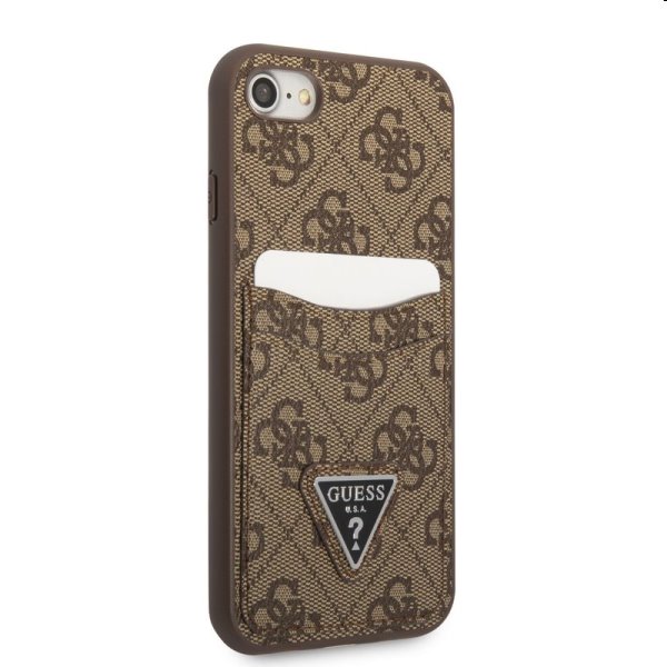 Zadný kryt Guess 4G Saffiano Double Card pre Apple iPhone 7/8/SE20/SE22, hnedá