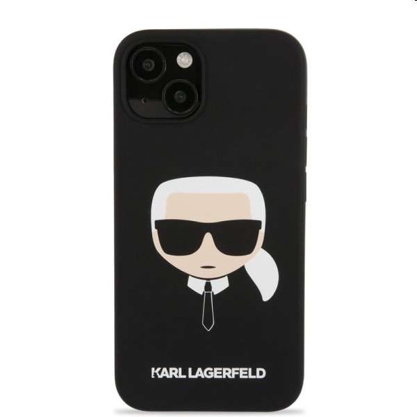 Zadný kryt Karl Lagerfeld Liquid Silicone Karl Head for Apple iPhone 13, čierna