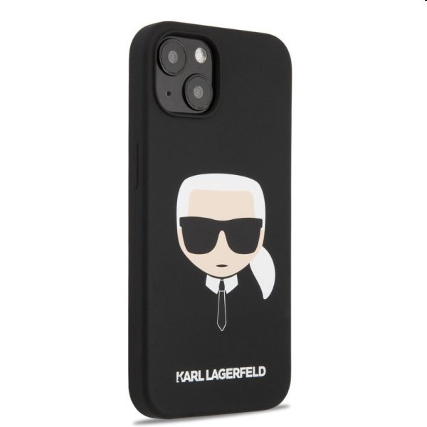 Zadný kryt Karl Lagerfeld Liquid Silicone Karl Head for Apple iPhone 13, čierna