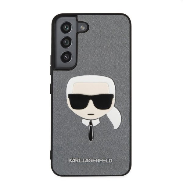 Puzdro Karl Lagerfeld PU Saffiano Karl Head pre Samsung Galaxy S22 Plus, strieborné Puzdro Karl Lagerfeld PU Saffiano Karl Head pre Samsung Galaxy S22 Plus, strieborné