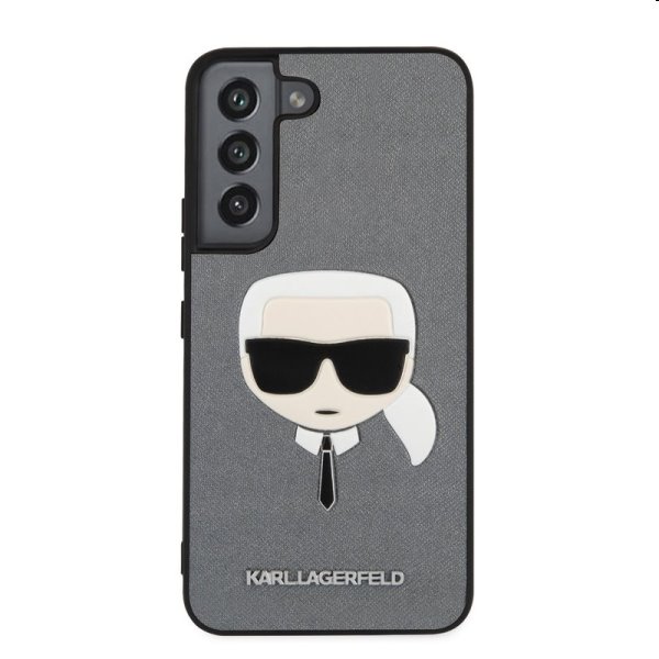 Zadný kryt Karl Lagerfeld PU Saffiano Karl Head pre Samsung Galaxy S22 Plus, strieborná