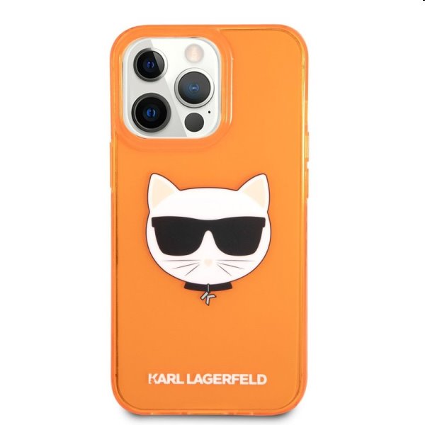 Zadný kryt Karl Lagerfeld TPU Choupette Head for Apple iPhone 13 Pro, oranžová
